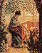Claude Monet Camille Monet Embroidering Spain oil painting reproduction